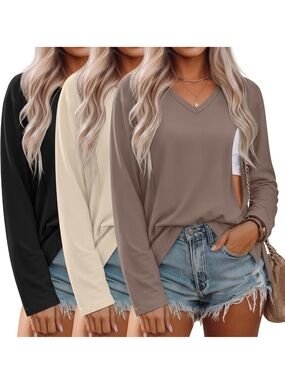 3 Pack Women's Nursing Shirts for Breastfeeding